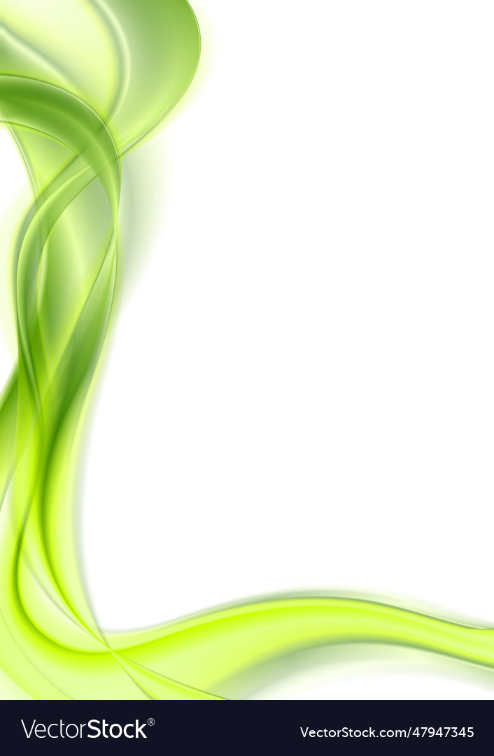 Bright green shiny smooth waves on white Vector Image