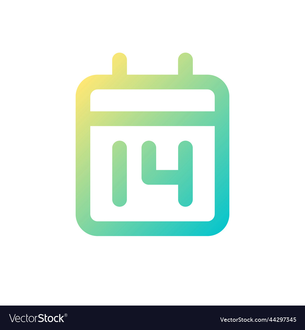 Calendar application pixel perfect gradient vector image Calendar application pixel perfect gradient