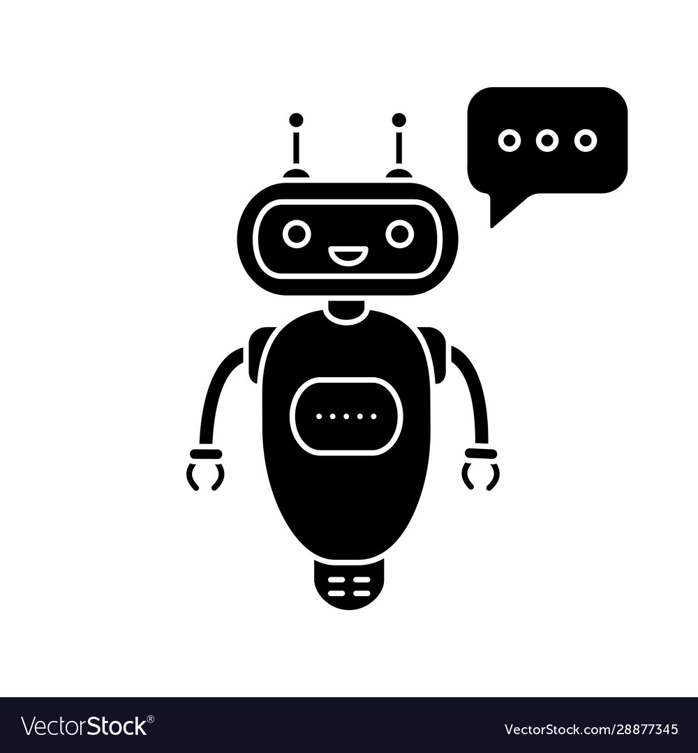 Chatbot typing answer glyph icon