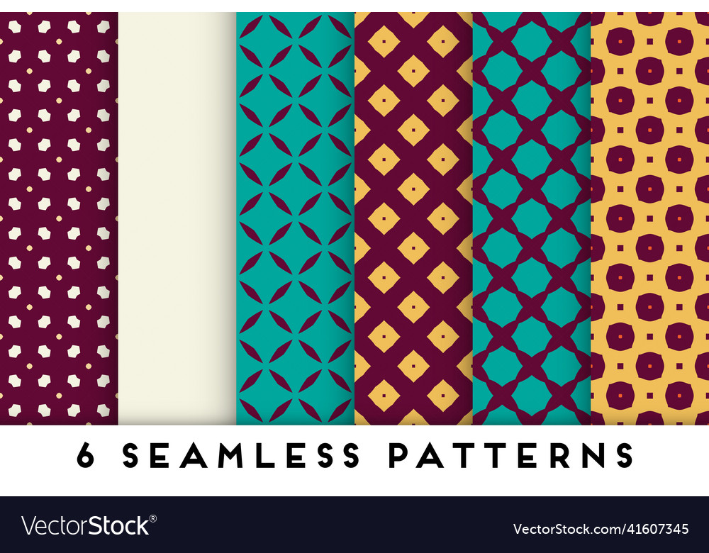 Colorful seamless pattern collection Royalty Free Vector