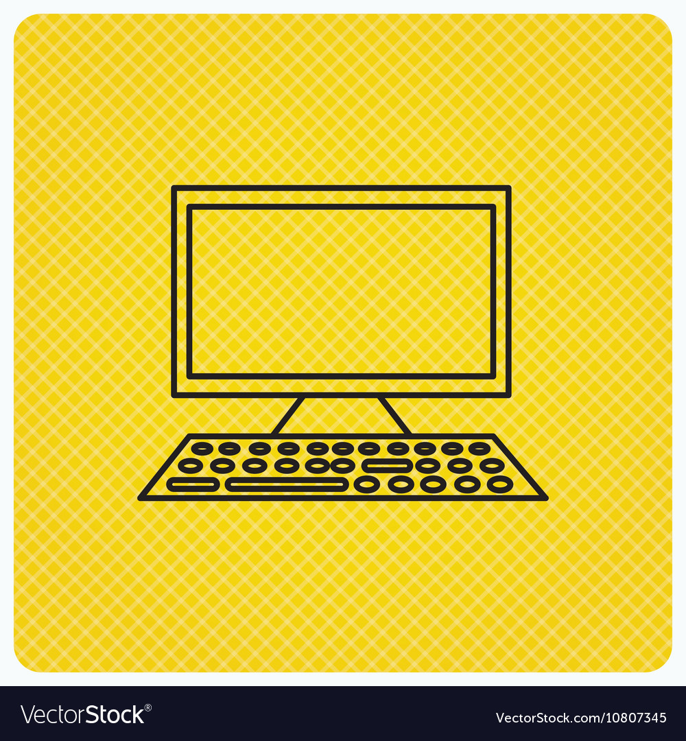 Computer pc icon widescreen display sign Vector Image