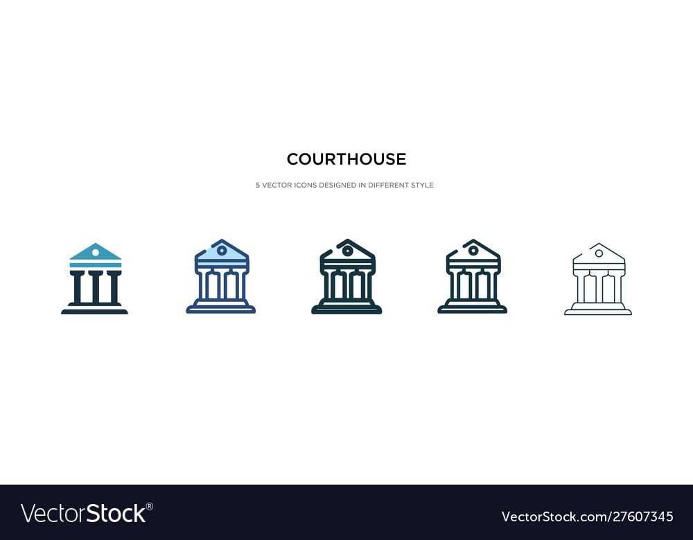 Courthouse icon in different style two colored Vector Image Courthouse icon in different style two colored