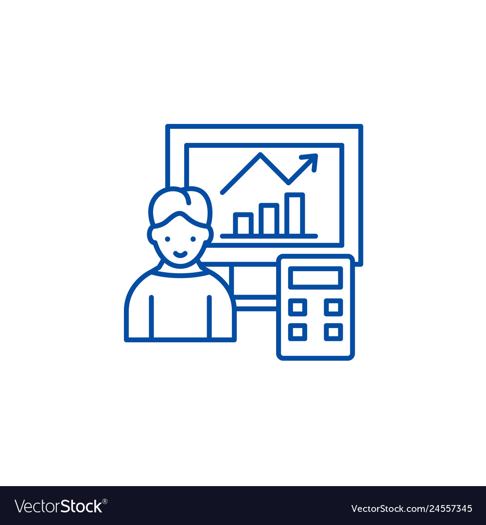 Data analysis system line icon concept Vector Image Data analysis system line icon concept