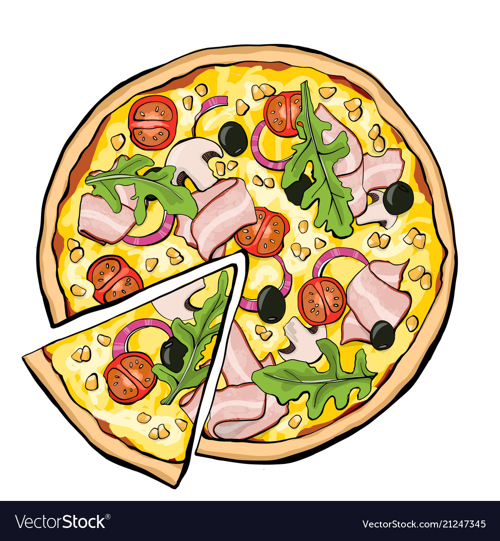 Delicious Pizza Slice with Bacon