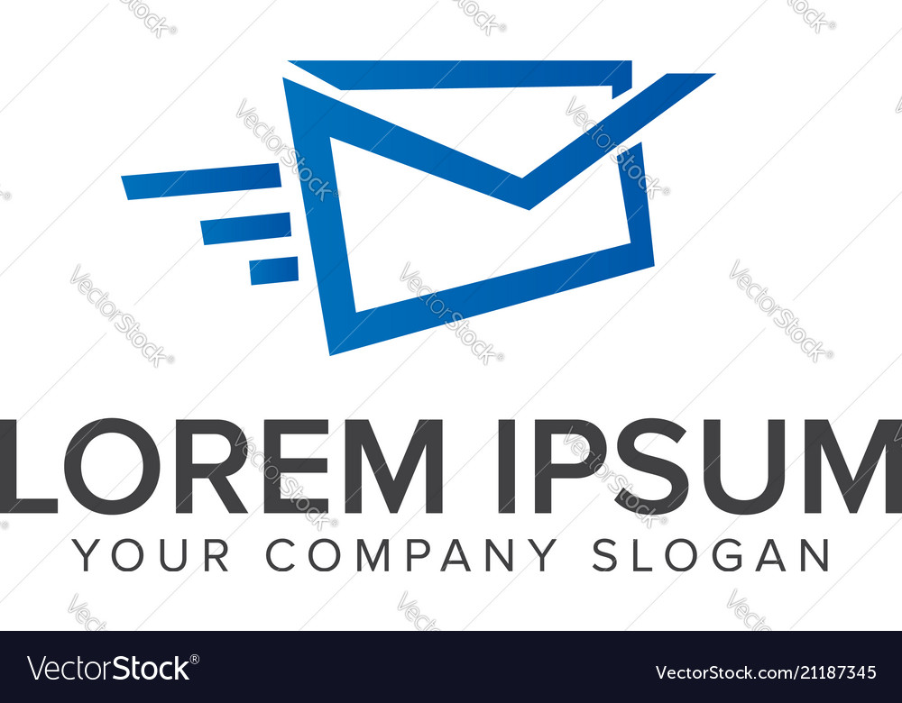 Fast mail logo design concept template Royalty Free Vector