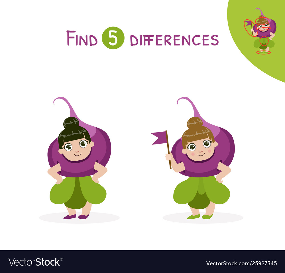 Find differences educational game for kids