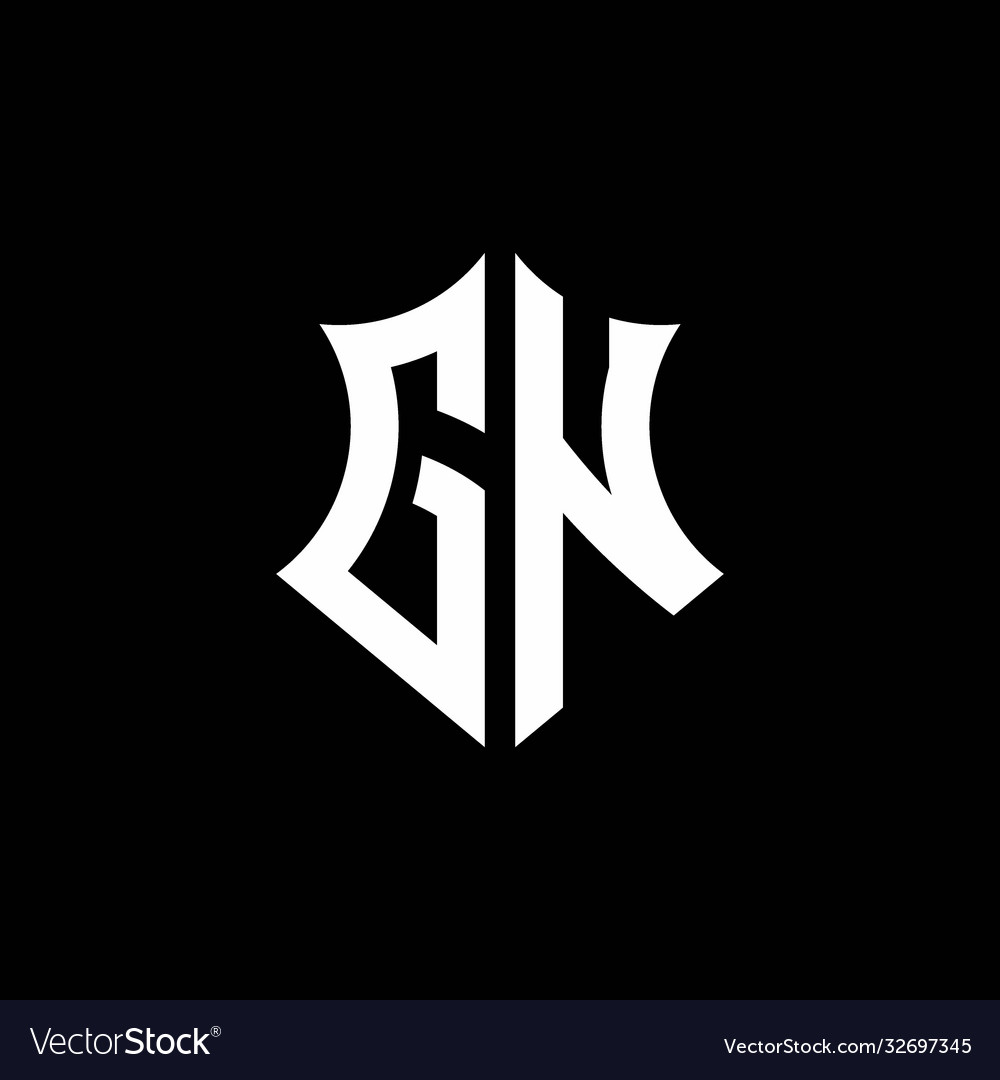 Gn monogram logo with a sharp shield style