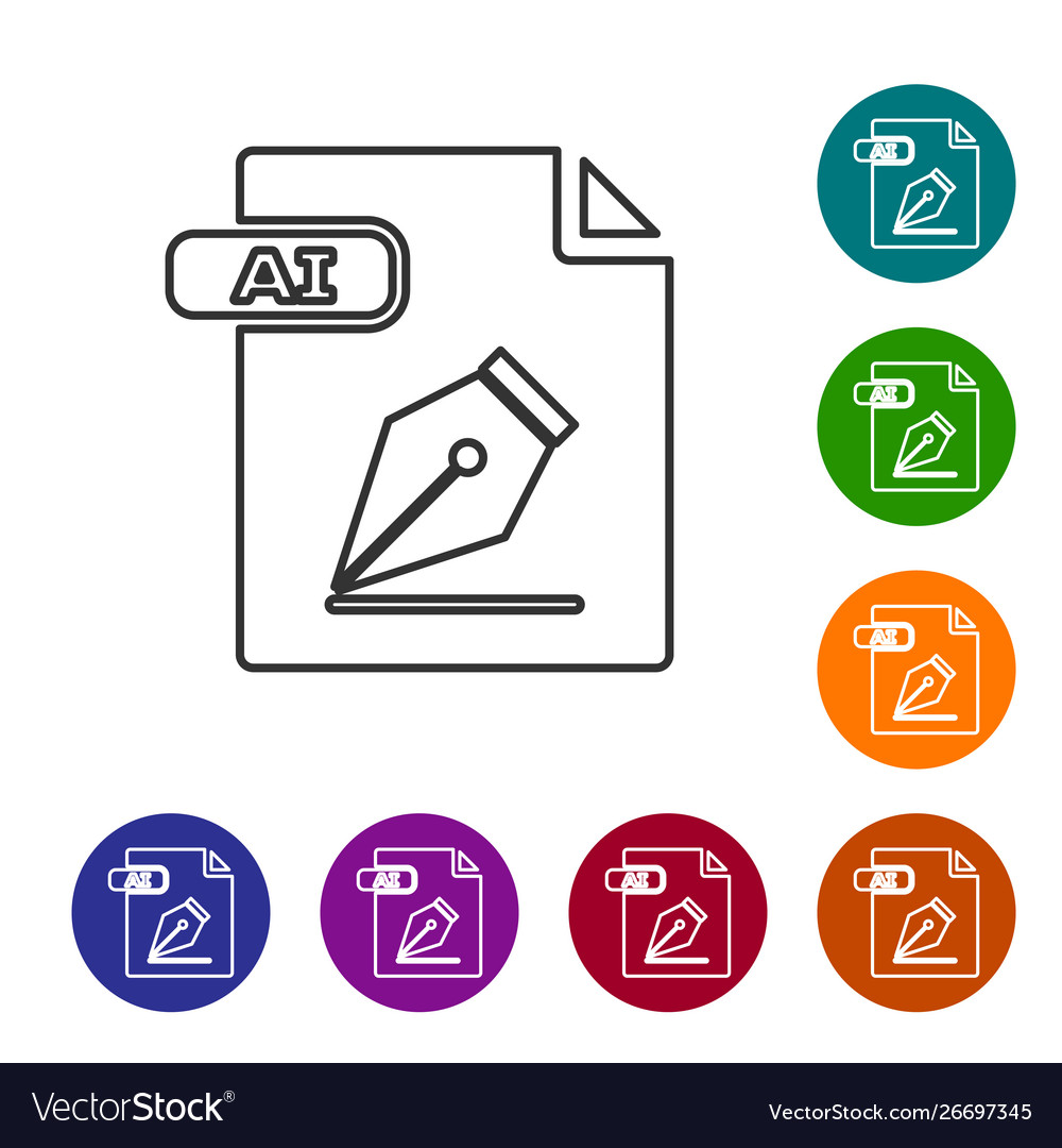Grey line ai file document download button