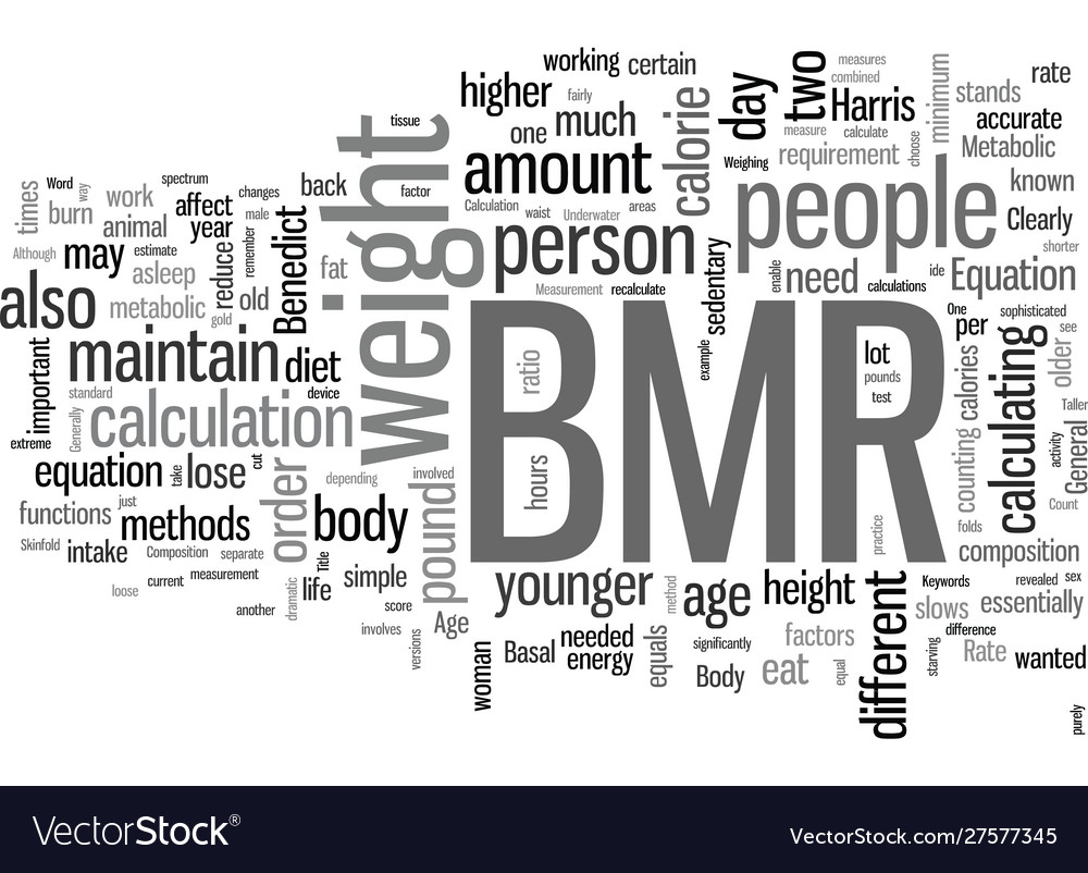 How to calculate bmr Royalty Free Vector Image