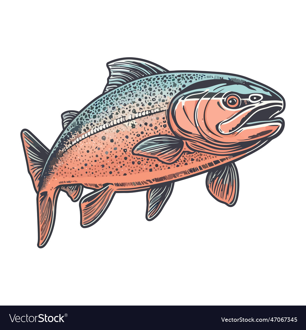 Icon isolated of fish Royalty Free Vector Image