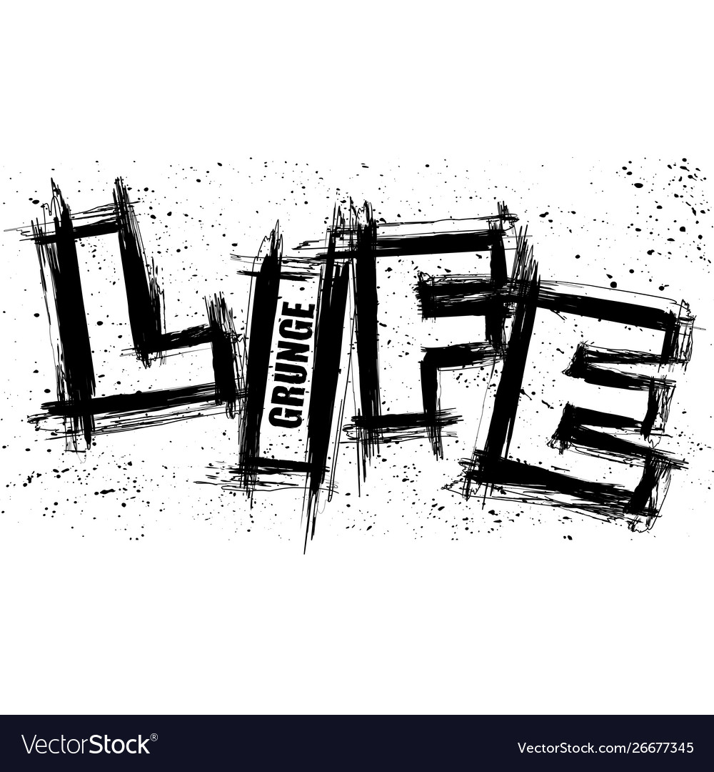 Life text grunge blots background Royalty Free Vector Image