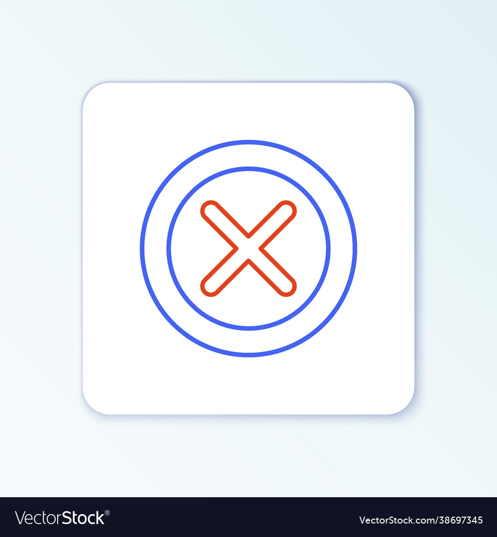 Line x mark cross in circle icon isolated Vector Image Line x mark cross in circle icon isolated