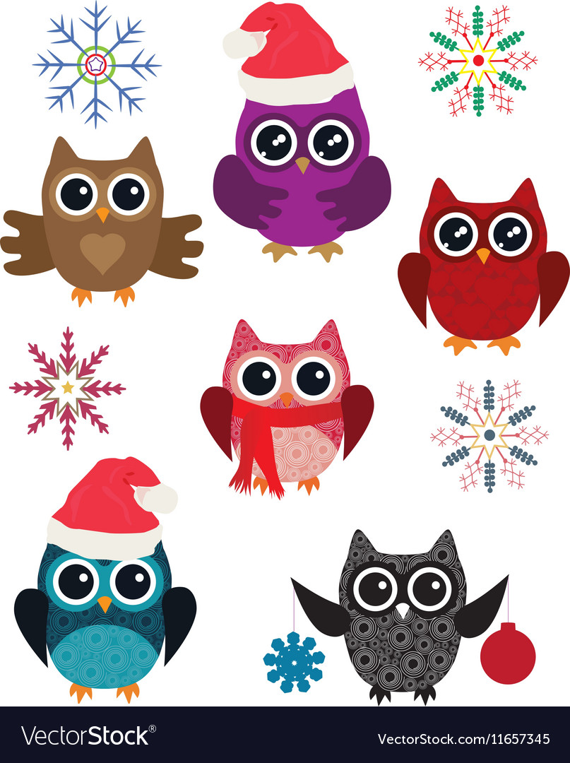 Owl set Royalty Free Vector Image - VectorStock