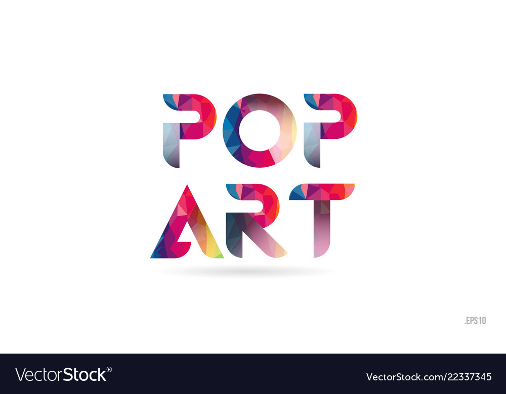 Pop Art Colored Rainbow Word Text Suitable Vector Image 0350