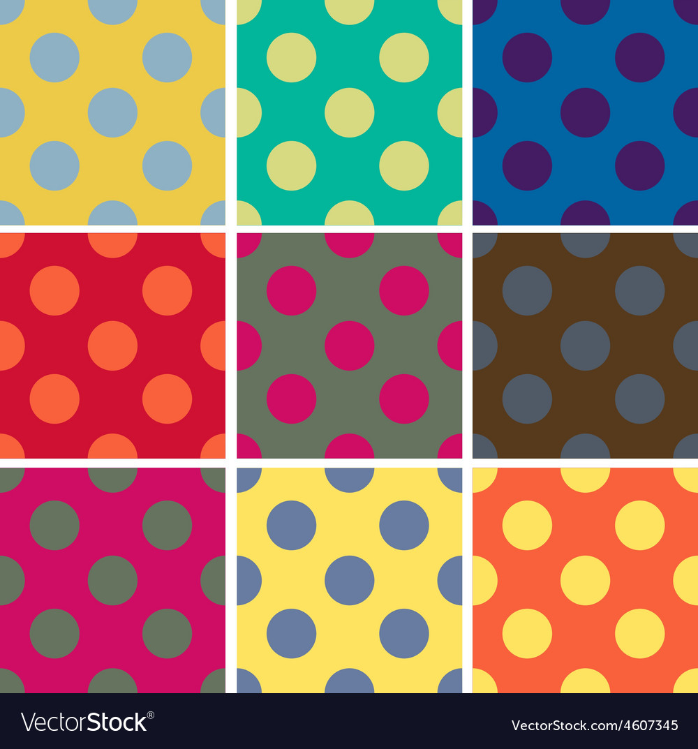 Seamless patterns polka dots set