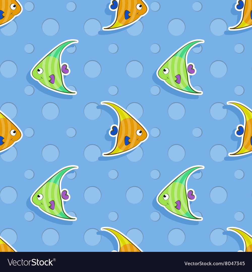 Seamless sea pattern with smiling