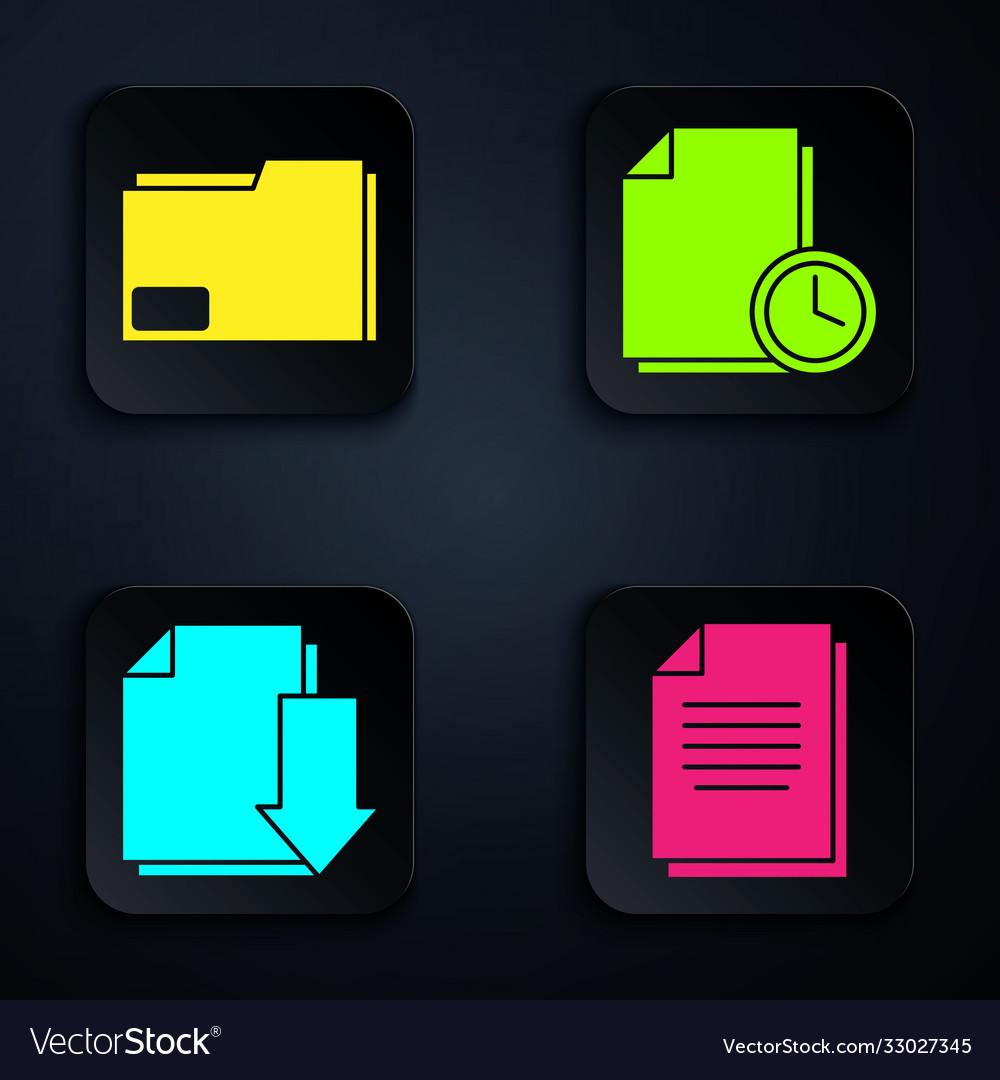 Set document folder vector image Set document folder