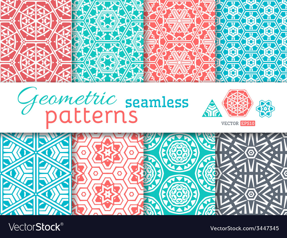 Set of seamless geometric patterns