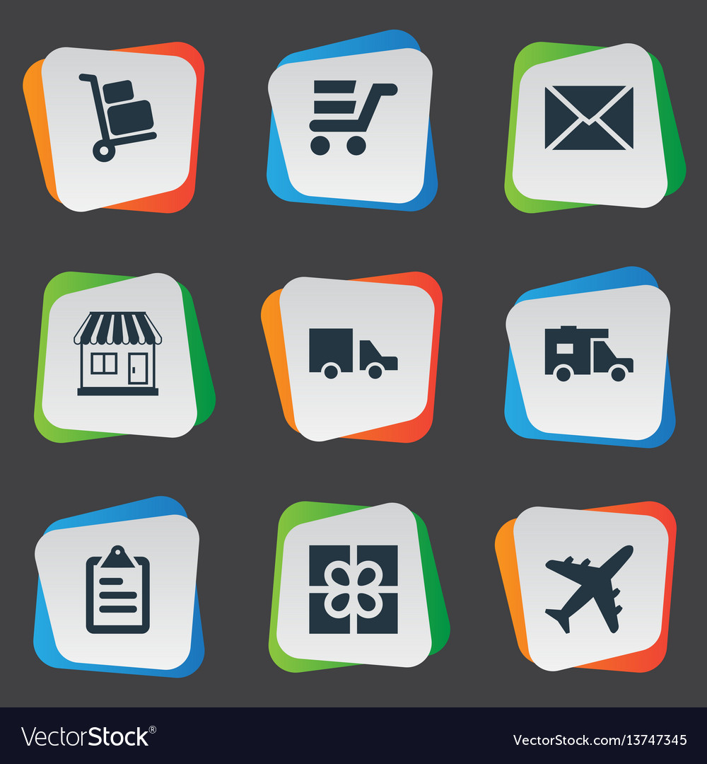 Set of simple delivery icons