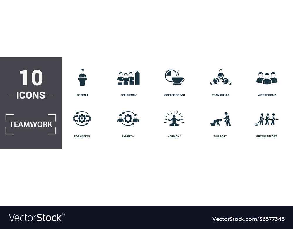 Teamwork icons set collection includes simple vector image Teamwork icons set collection includes simple
