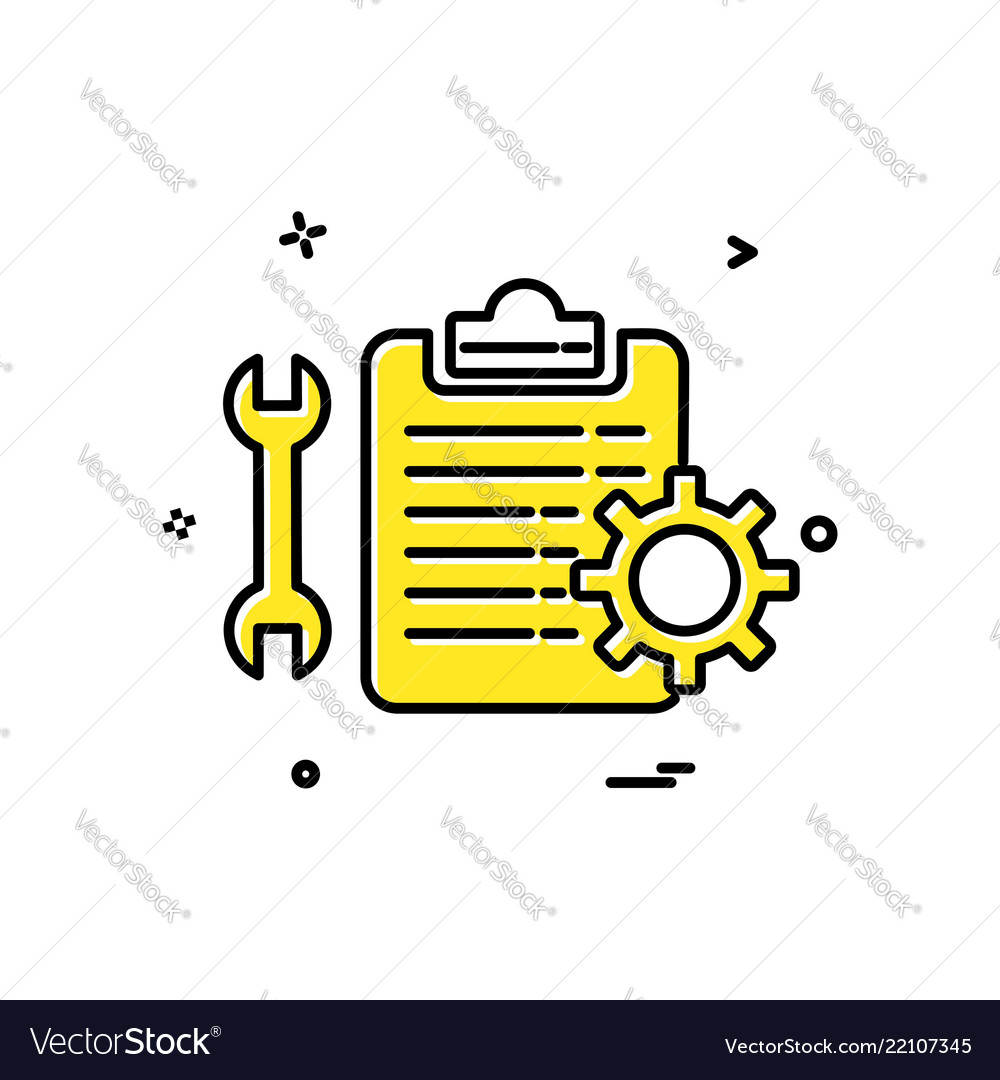 Wrench setting gear check list icon design