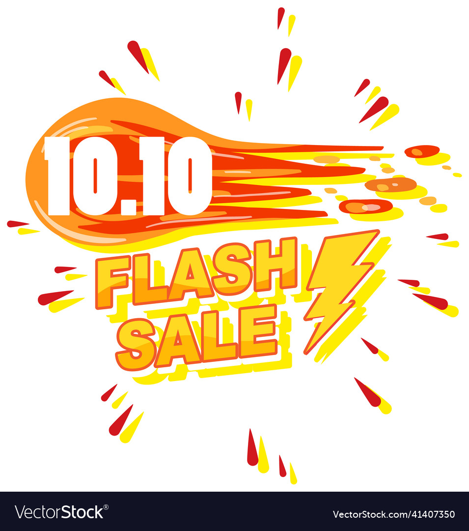 1010 flash sale promotion fire banner Royalty Free Vector