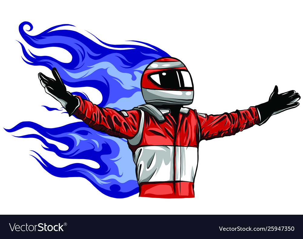Car racing man cartoon design Royalty Free Vector Image