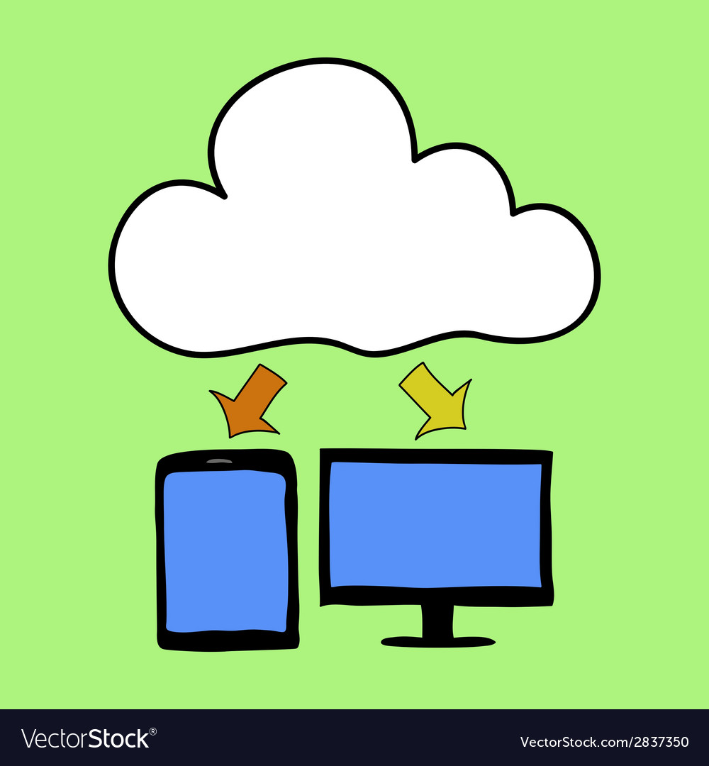 Cloud Computing im Stil von Cartoon