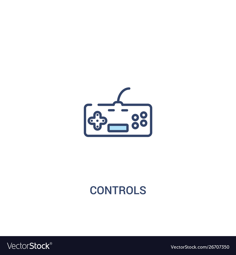 Controls concept 2 colored icon simple line