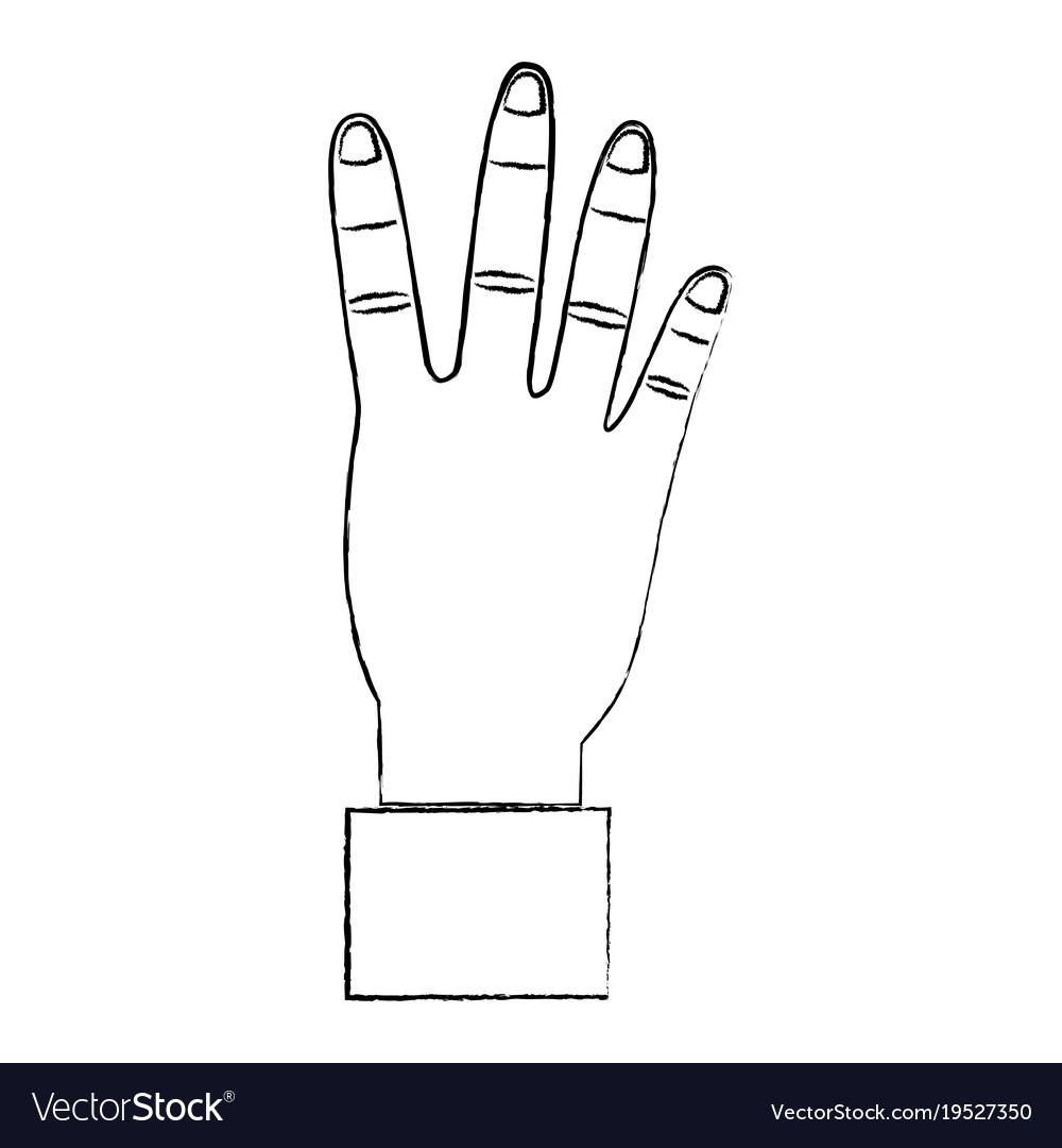 Hand showing four count gesture