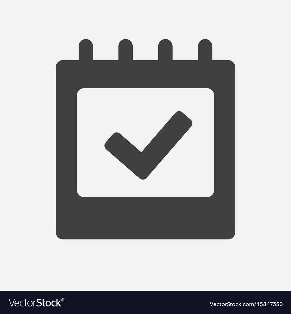 Icon page calendar - mark done check accept Vector Image