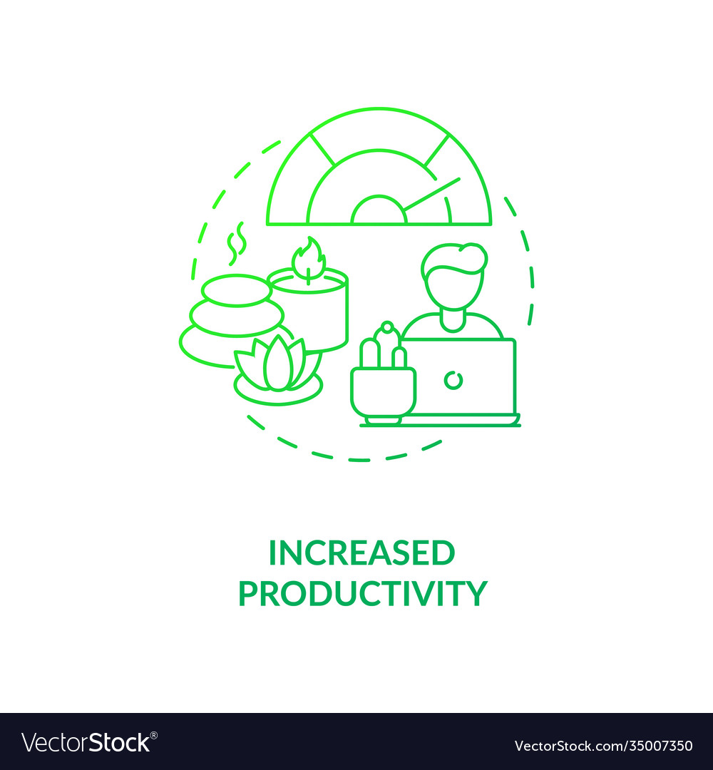 Increased productivity green gradient concept icon