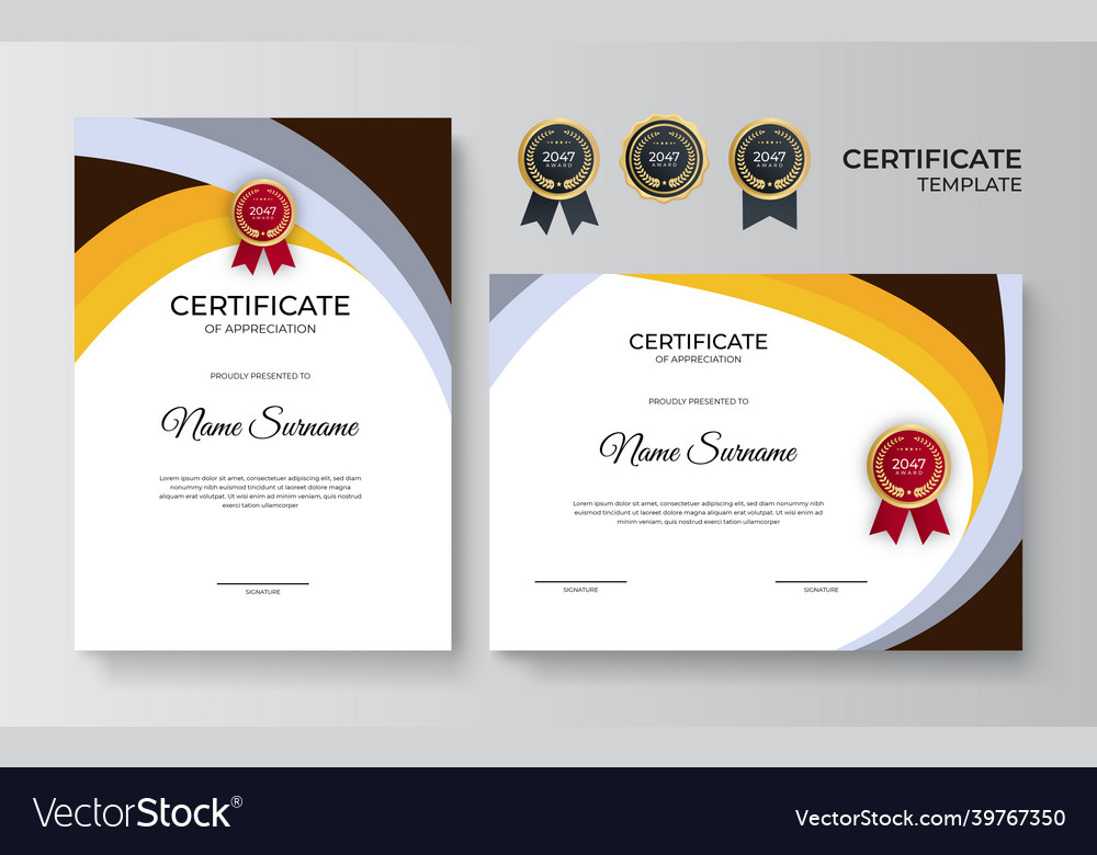 Modern certificate template Royalty Free Vector Image