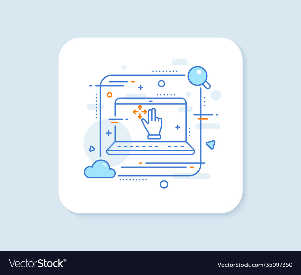 Move gesture line icon slide arrow sign swipe vector image Move gesture line icon slide arrow sign swipe