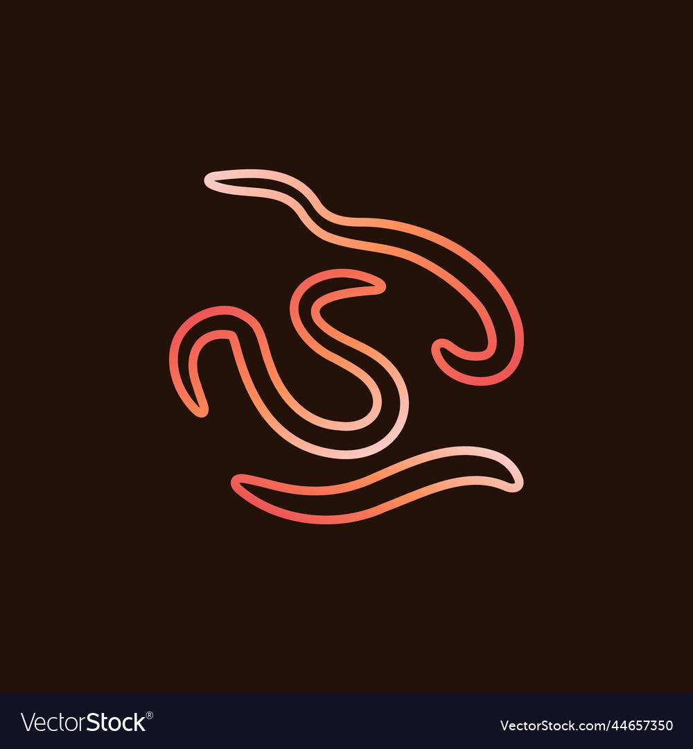 Nematodes concept colorful linear icon Royalty Free Vector
