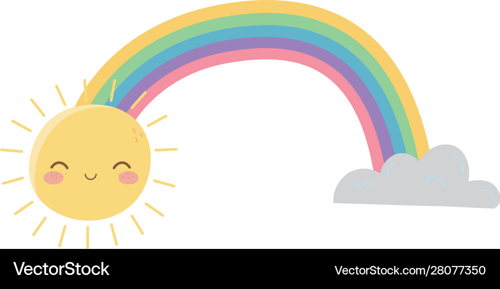 Rainbow with clouds design Royalty Free Vector Image