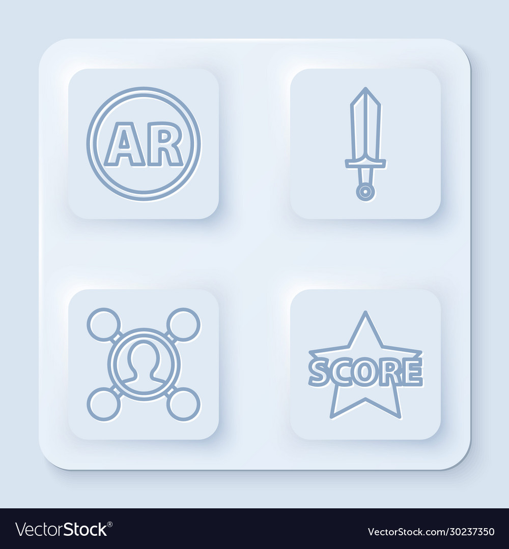 Set line ar augmented reality sword for game vector image Set line ar augmented reality sword for game