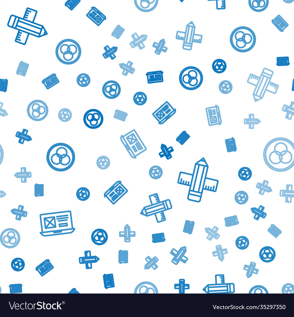 Set line ui or ux design crossed ruler and pencil vector image Set line ui or ux design crossed ruler and pencil