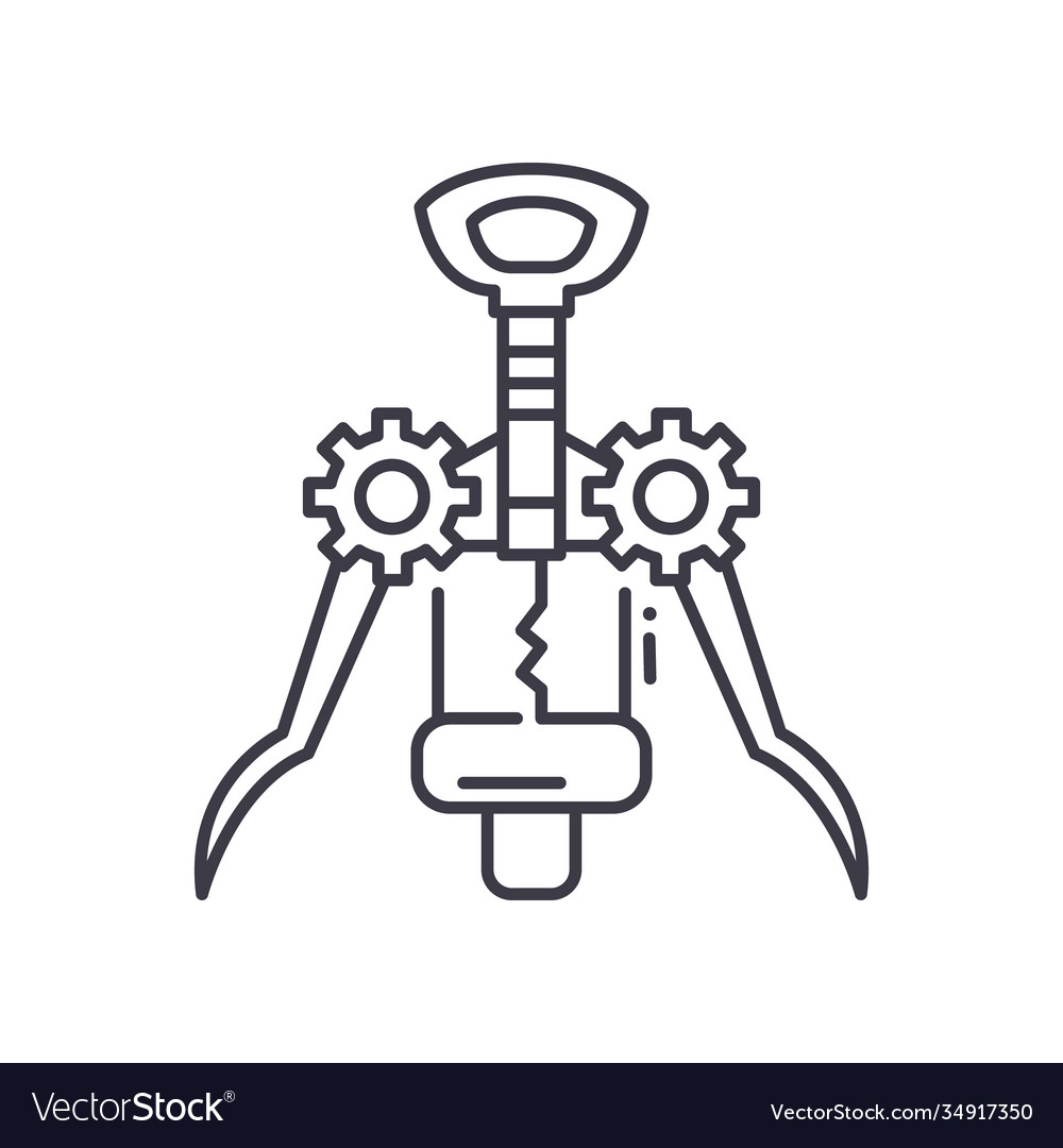 Wine opener concept icon linear isolated Vector Image Wine opener concept icon linear isolated