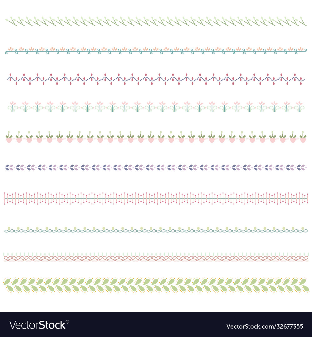 Beautiful line border set and scribble design