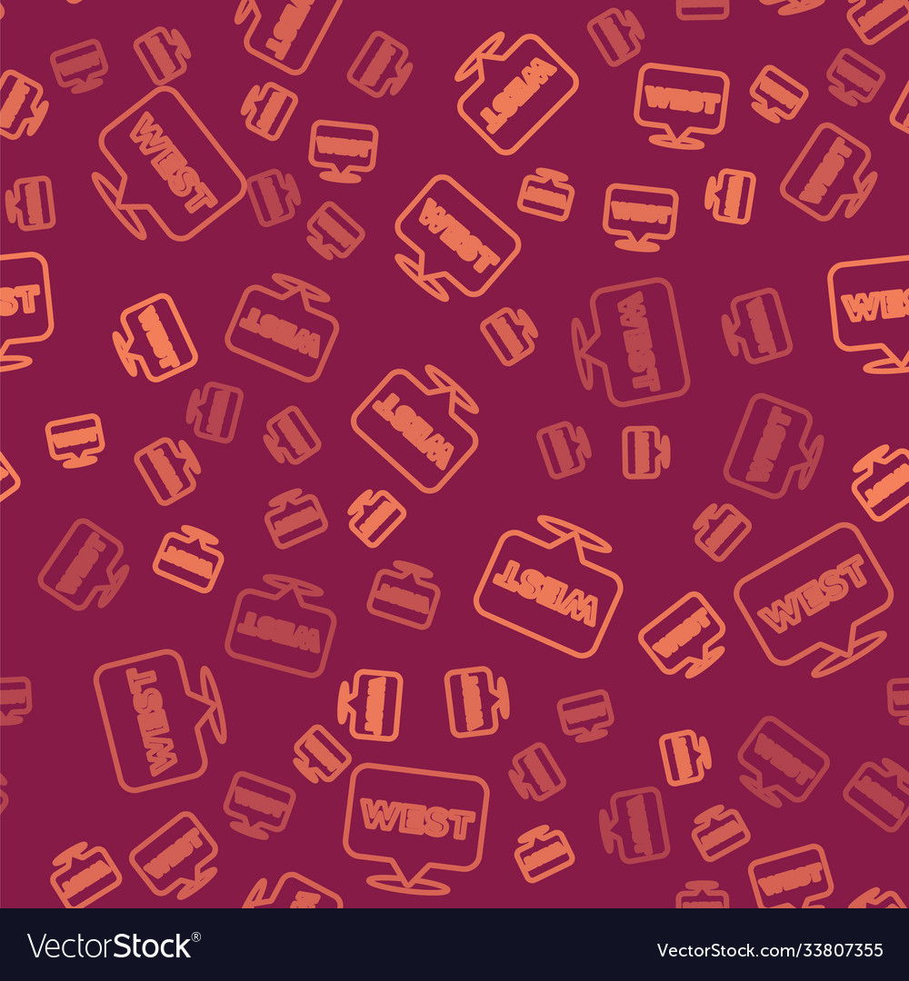 Brown line pointer to wild west icon isolated vector image Brown line pointer to wild west icon isolated