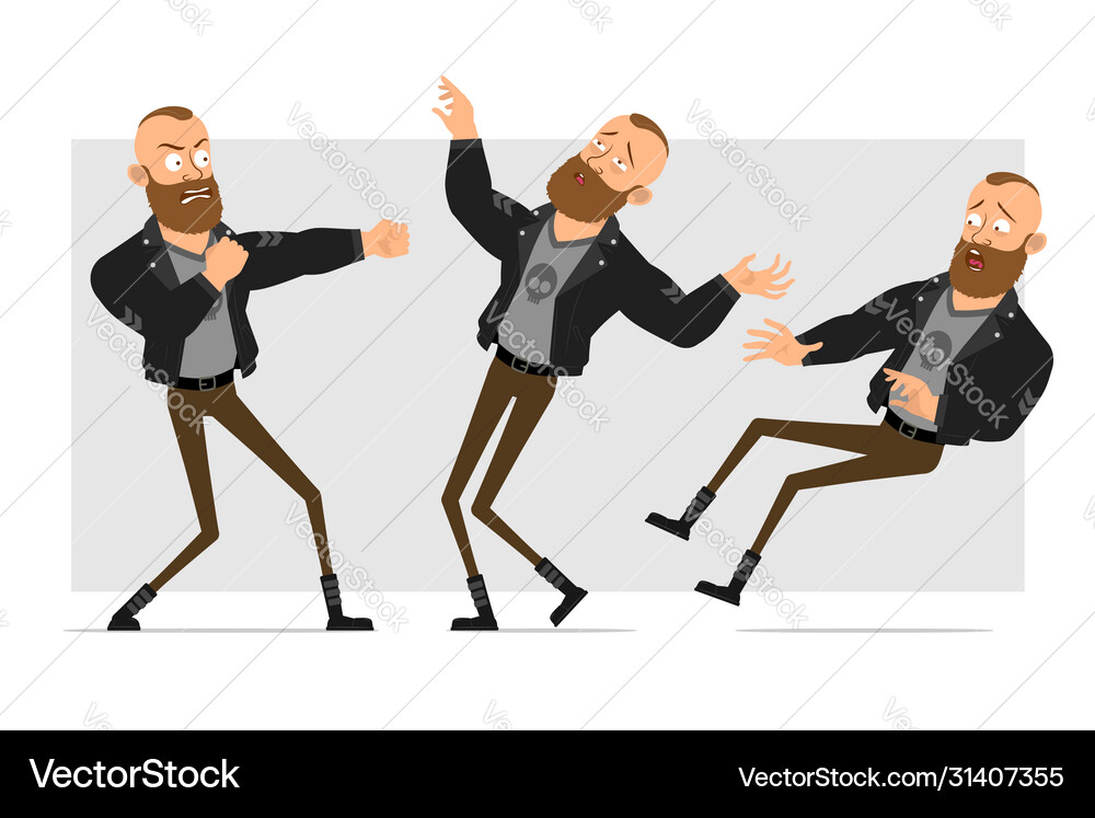 Cartoon punk hooligan boy character set Royalty Free Vector