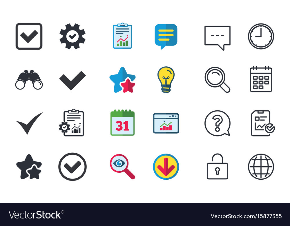 Check signs checkbox confirm icons