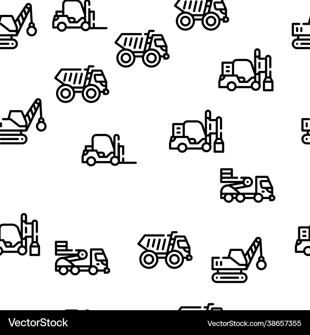 Construction vehicle seamless pattern Royalty Free Vector