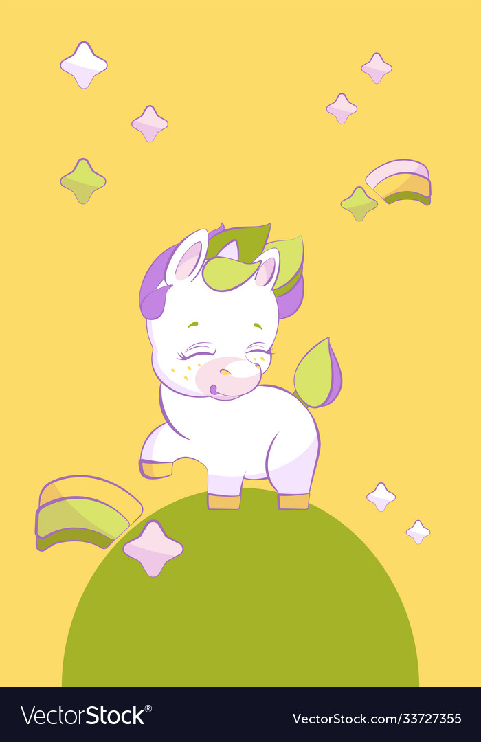 Cute little unicorn pounding a hoof