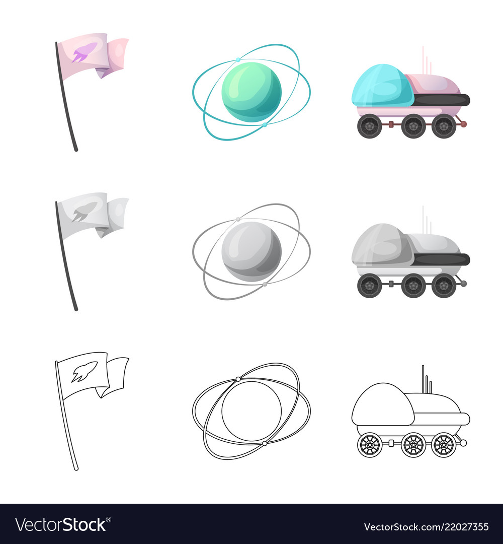 Design of mars and space sign collection vector image Design of mars and space sign collection