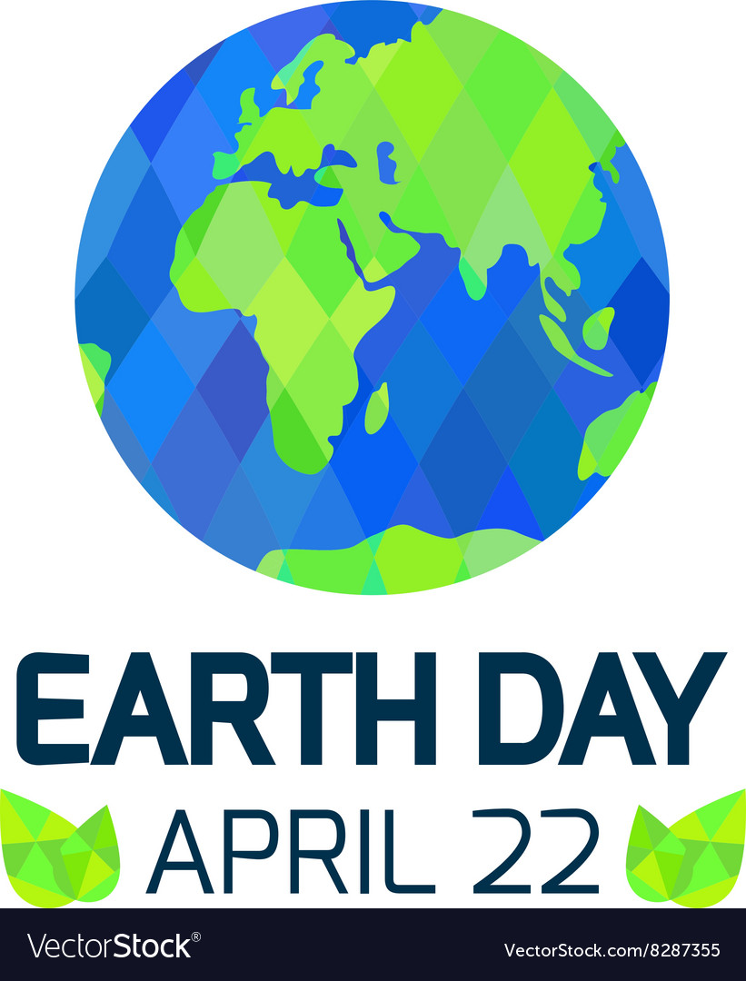 Earth day card on white background Royalty Free Vector Image