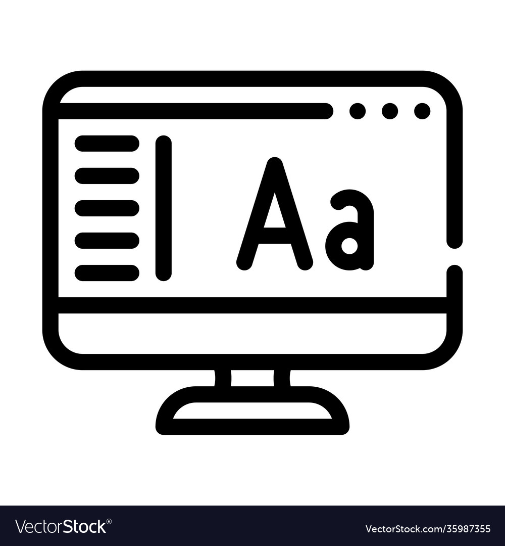 Fonts operating system line icon Vector Image Fonts operating system line icon