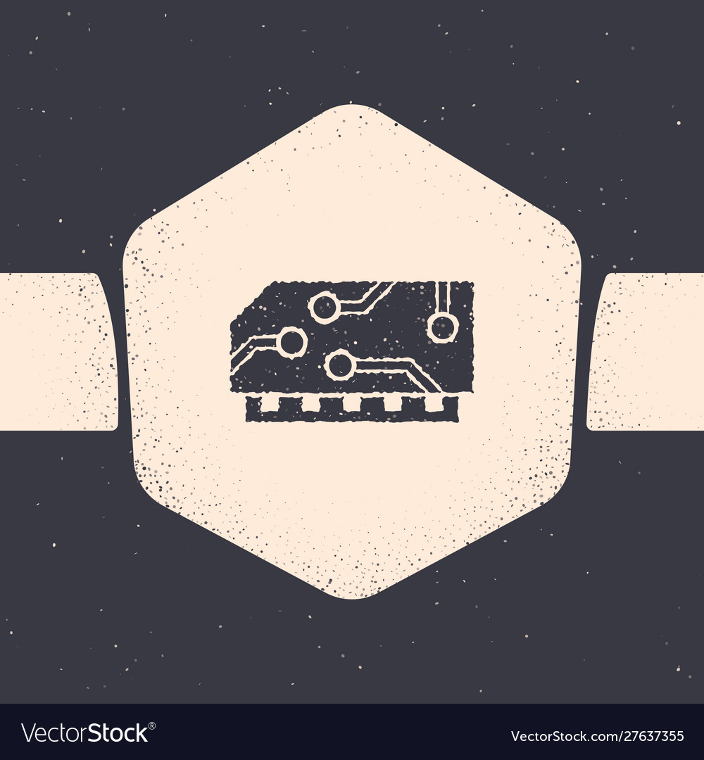 Grunge ram random access memory icon isolated Vector Image Grunge ram random access memory icon isolated