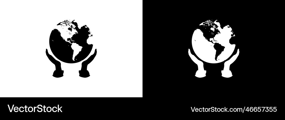Hands and globe Royalty Free Vector Image - VectorStock